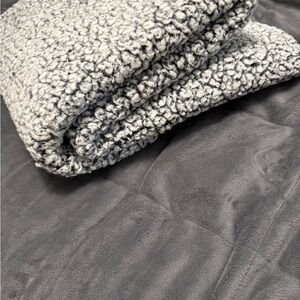 Cozy Gray Sherpa Blanket